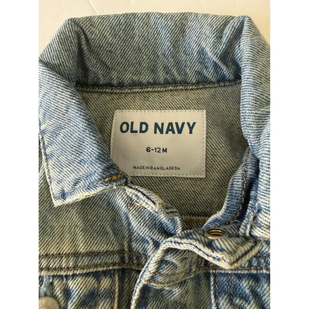Old Navy Kids Baby Light Wash Blue Denim Trucker Jacket 6-12M 823354-00-1 NEW